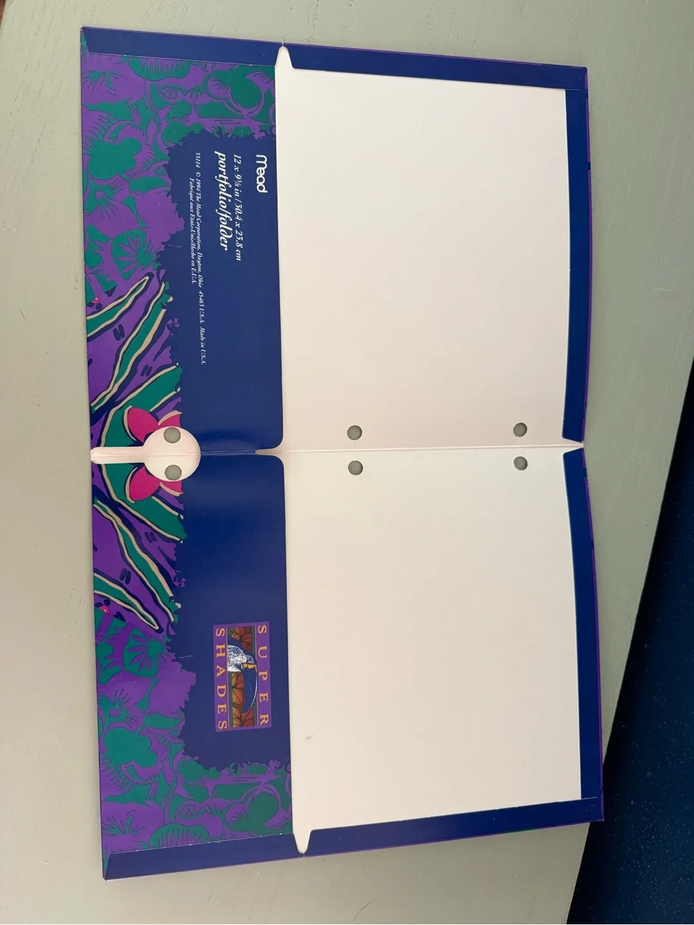 Vintage 1994 1990s Mead Super Shades 2-Pocket Folder Office School Supplies
